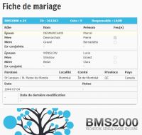 Fiche de mariage Fiche de mariage