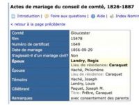 Fiche de mariage Fiche de mariage