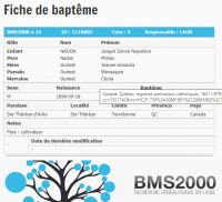Fiche de baptême Fiche de baptême